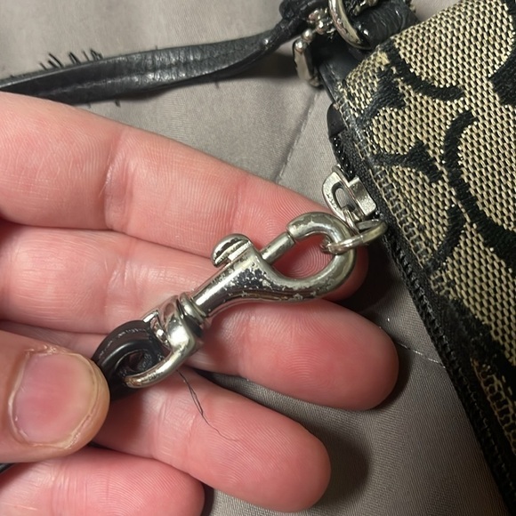 Coach Vintage Large Logo Black Brown Wristlet Y2K - Picture 5 of 7